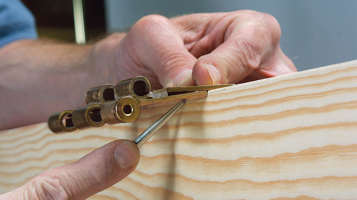  Before putting away the awl, use it to score the mortise's depth.