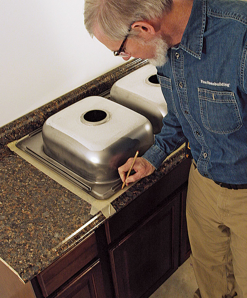 How to cut kitchen countertop